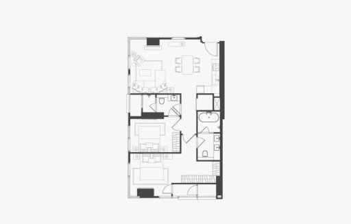 Планировка квартиры 2 спальни в ЖК The Residences 38 № 11008 (2D)