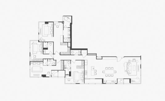 Планировка квартиры 4 спальни в ЖК The Residences 38 № 11011 (2D)